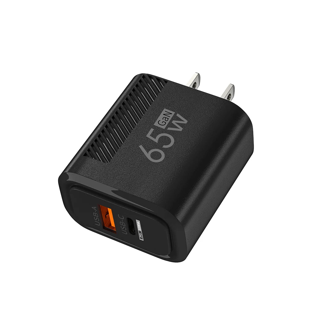 65W USB-C Charger GaN Fast Charging PD Type C Cable Mobile Phone Adapter Travel Wall Charger EU/US Plug For iPhone Xiaomi Huawei