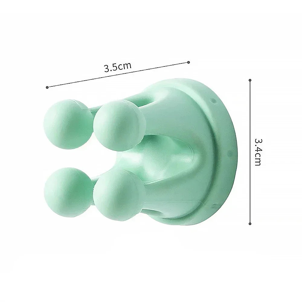 Silicone Toothbrush Holder Waterproof Self-Adhesive Wall Mounted Bathroom Kitchen Storage Organizer Adhesive Hooks No Drilling