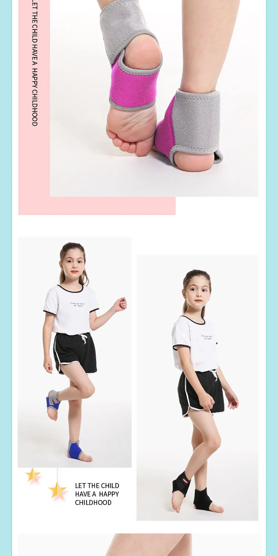 AOLIKES 1 Pair Kids Ankle Strap For Cycling Running Gym Children Sport Ankle Brace Support Guard Protector Boy Girl tobillera