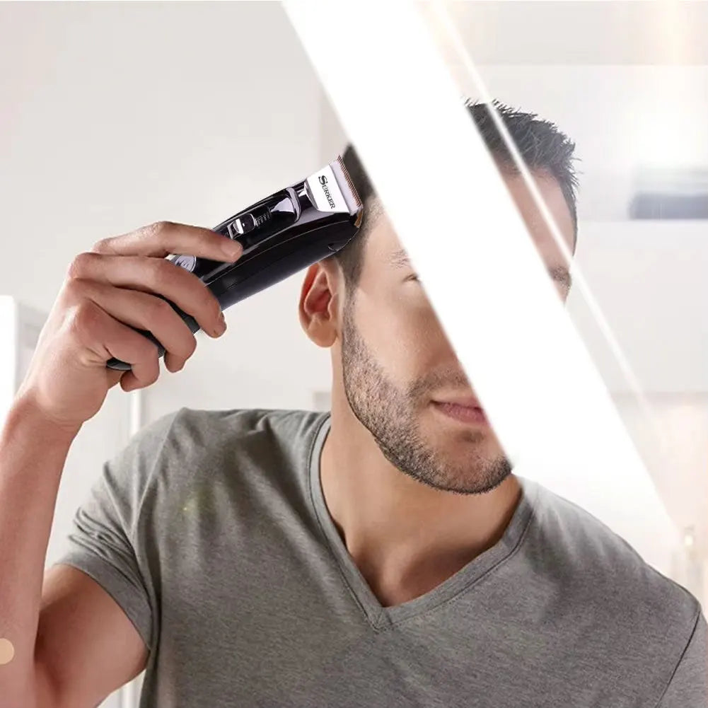 Surker Electric Hair Clipper Set Ceramic Blade Hair Trimmer for Men Charging Base Hair Cutting Machine with LED Display