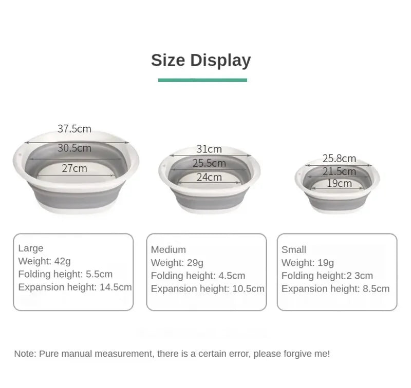 Plastic Folding Basins Portable Wash Basins Folding Laundry Tub Adult Baby Bath Basin Bathroom Kitchen Accessories Wash Basin
