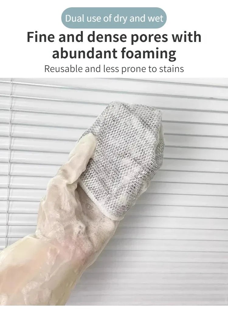 New Thickened Cleaning Cloth Kitchen Magic Dishwashing Towel Metal Steel Wire Cleaning Rag Microwave Stove Clean Tool Dish Cloth