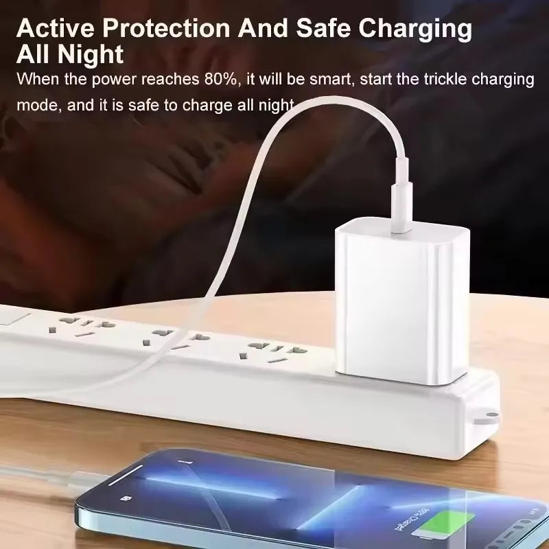 20W PD EU Plug Fast Wall Charger For iPhone 11 12 13 mini 14 Pro Max X XR XS Max USB-C Quick Charging Phone Charger PD Cable Kit