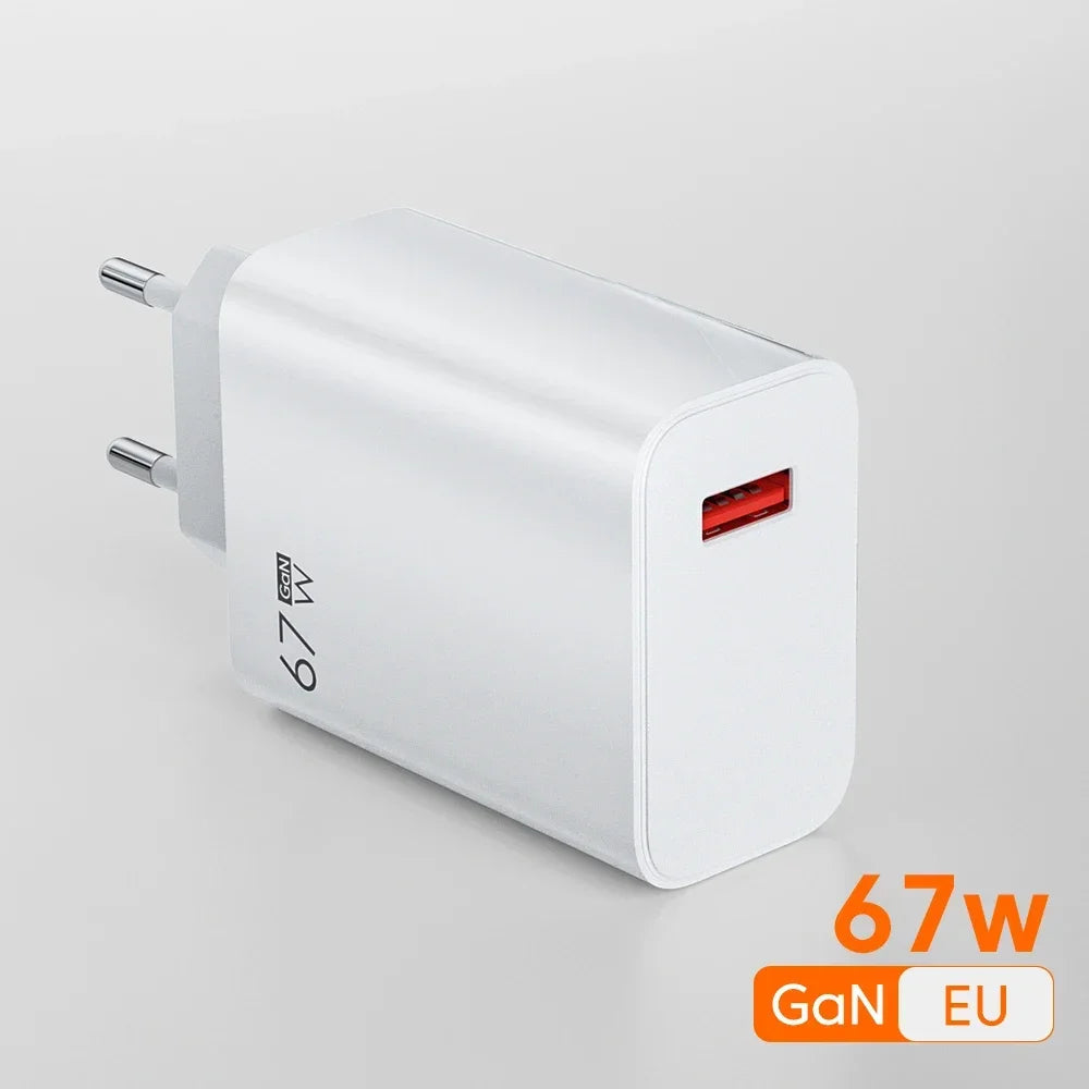 6A 67W ultra-fast wall charger is suitable for electronic universal devices with type C USB charging cable