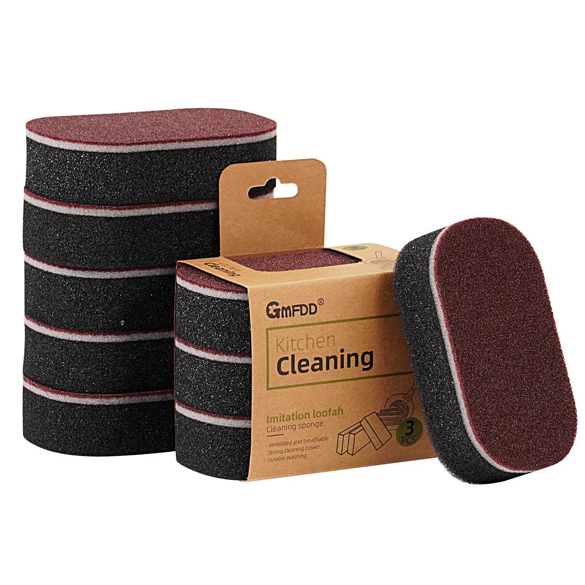 Magic Sponge Power Thicken Double -sided Dishes Cleaning Brushes Kitchen Wipe Rust Brushing Pot Bottom Black Stain Artifact