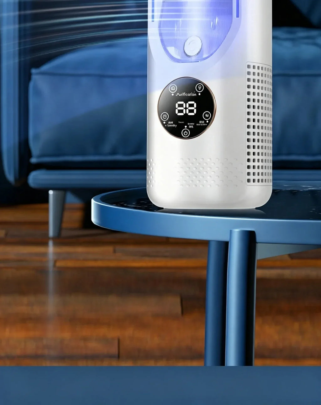USB Direct Supply Desktop Cooling Humidifier Fan No Built-in Battery Silent Wide Angle Air Cooler With RGB Light Touch Control
