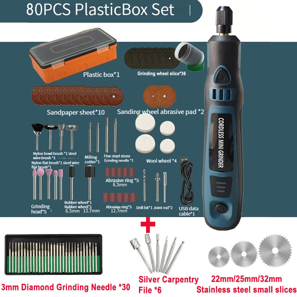 5000-10000-15000r 3.6V USB Wireless Electric Drill Engraving Pen Mini Grinder for Grinding/Polishing/Engraving/Drilling/Cutting