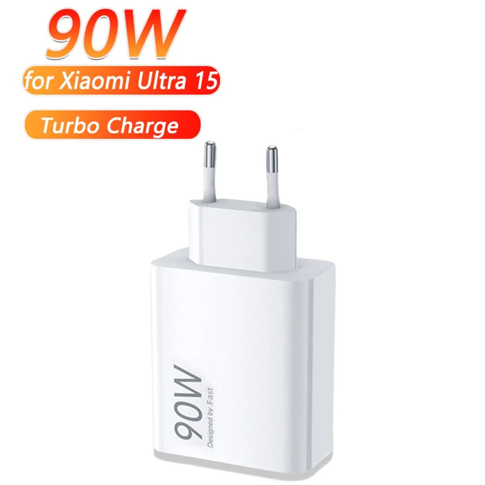 90W USB Charger Turbo Fast Charge 6A Type C Cable for Phone Adapter for Xiaomi 15 14 13 12 11 10 Ultra Redmi Note 12T 13 Pro