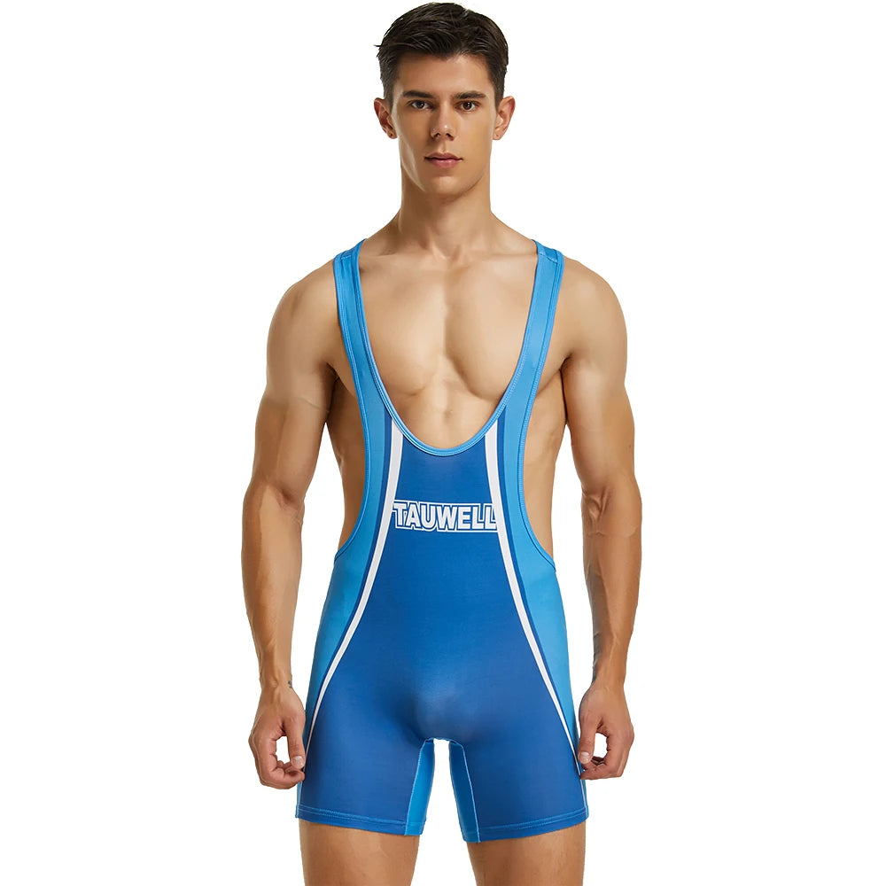 New Coming Men's One-Piece Wrestling Singlet Sport Dance Leotard Unitard Short Jumpsuit