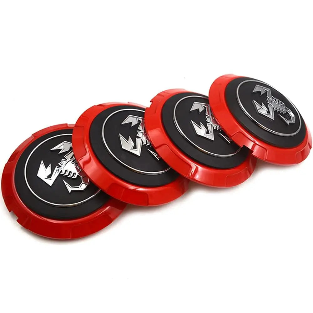 4PCS OD 133 MM Sport Rim Cap Car Emotion Equip Scorpion Wheel Covers Wheel Center Sturdy Cap Wheel Cover Hubcap for Fiat 500