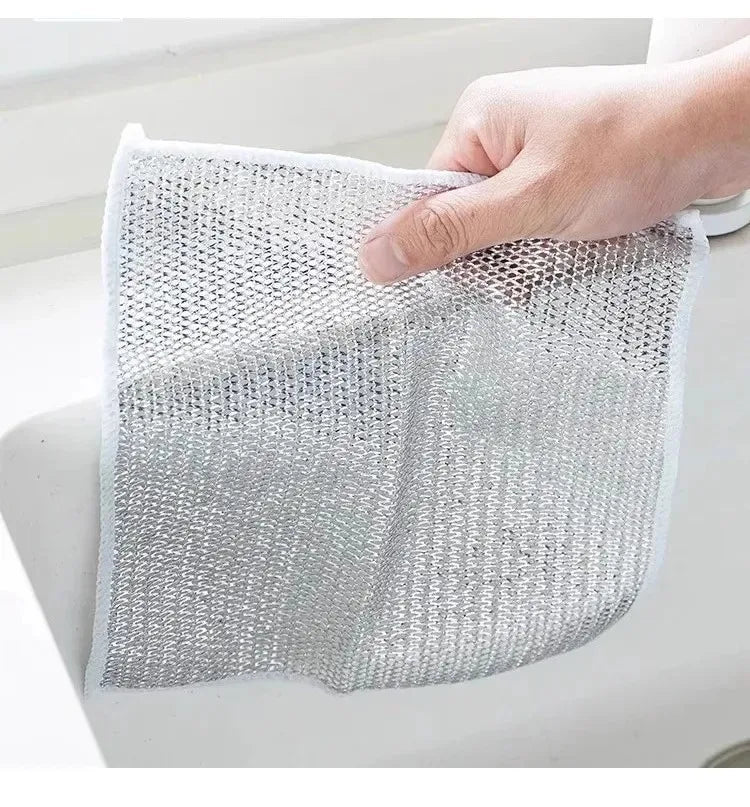 New Thickened Cleaning Cloth Kitchen Magic Dishwashing Towel Metal Steel Wire Cleaning Rag Microwave Stove Clean Tool Dish Cloth