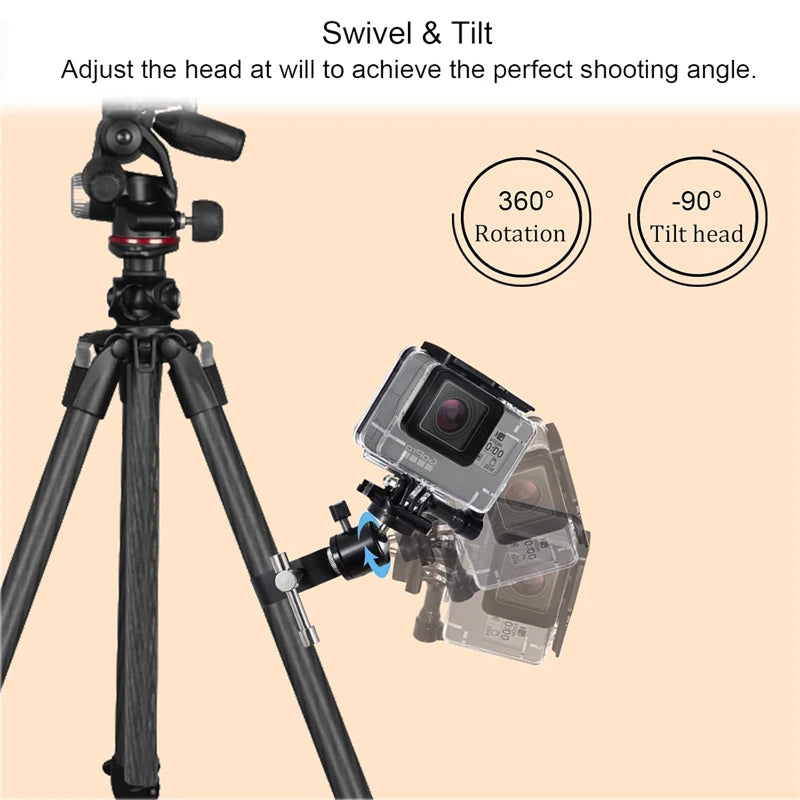 360 ° Fixed Bracket for Photography Equipment Camera Projectors Flashlights Light Stands Tripods 1/4 Screw Accessory