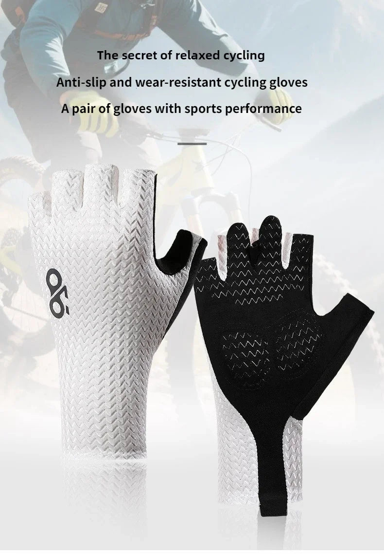 Summer Breathable Half Finger Cycling Gloves Ultralight Road Bike Gloves Anti-Slip Silicone Pad Cooling Sport Gear