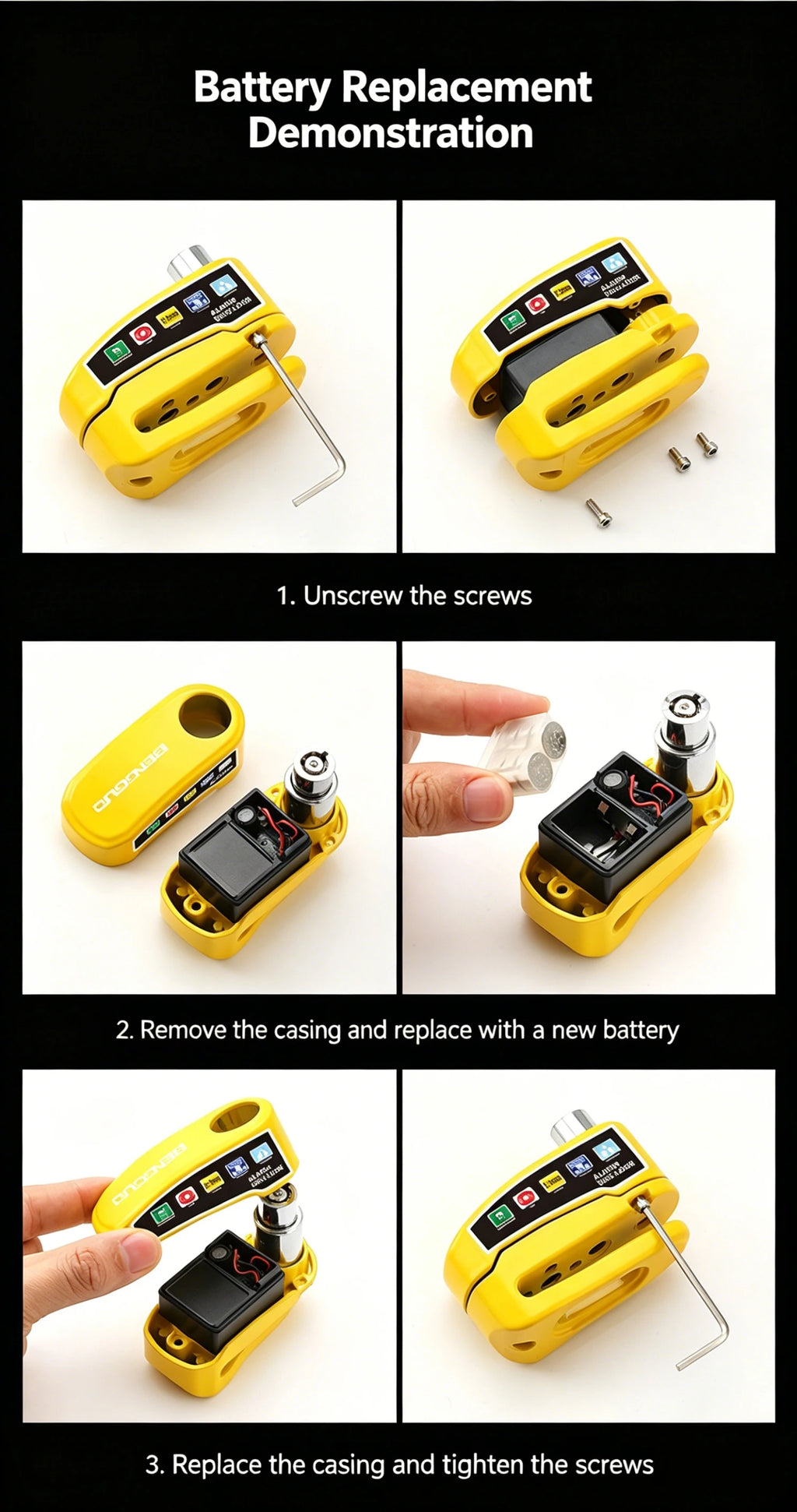 BENGGUO Motorcycle Alarm Wheel Disk Brake Lock with Keys Waterproof Bike Alarm Security Padlock Aluminum Alloy Bike Accessories