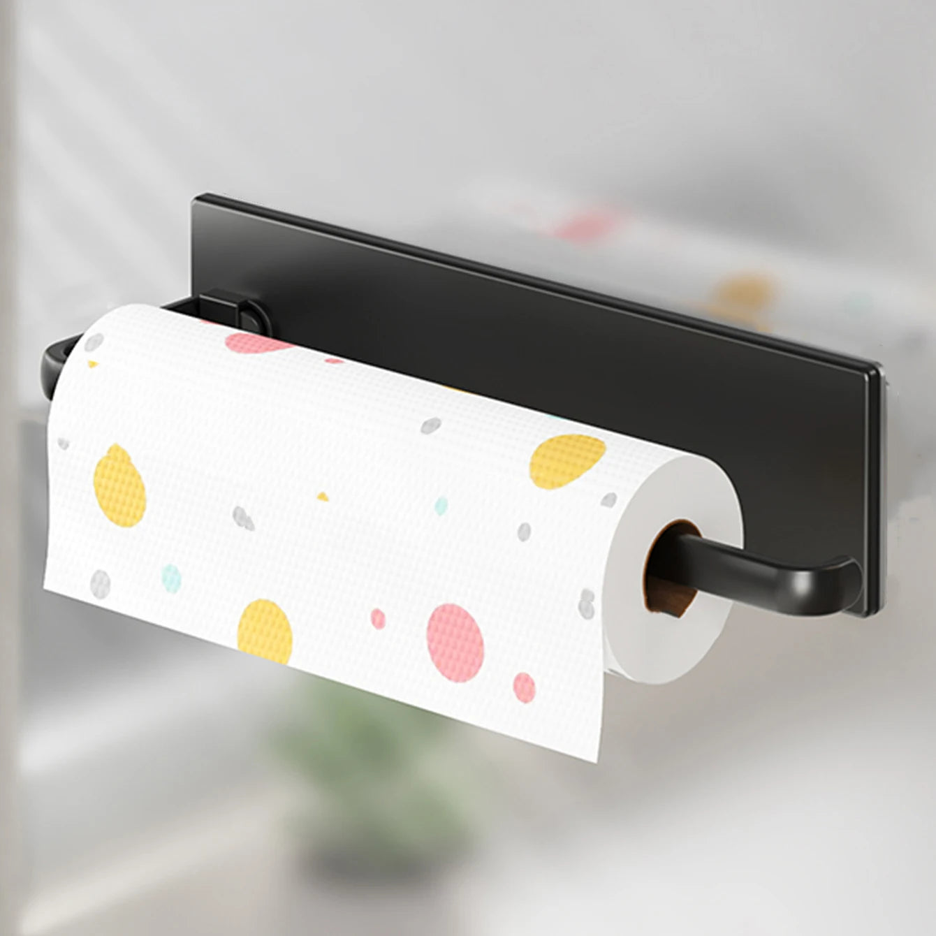 Magnetic tissue holder for kitchen refrigerator, kitchen tissue holder, non drilling paper roll holder, kitchen towel holder