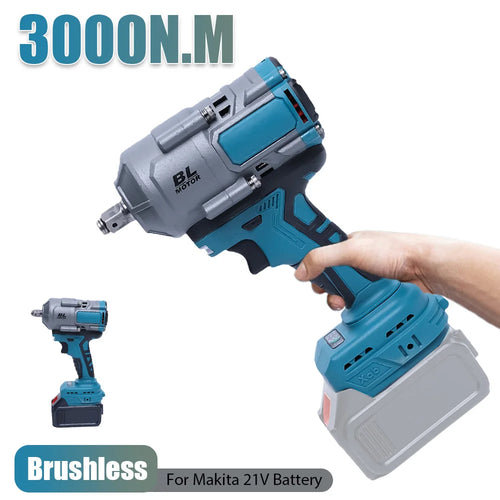 3000N.m 1/2" Cordless Electric Impact Wrench Variable Speed Brushless Electric Wrench Power Tool For Makita 18-21V Battery