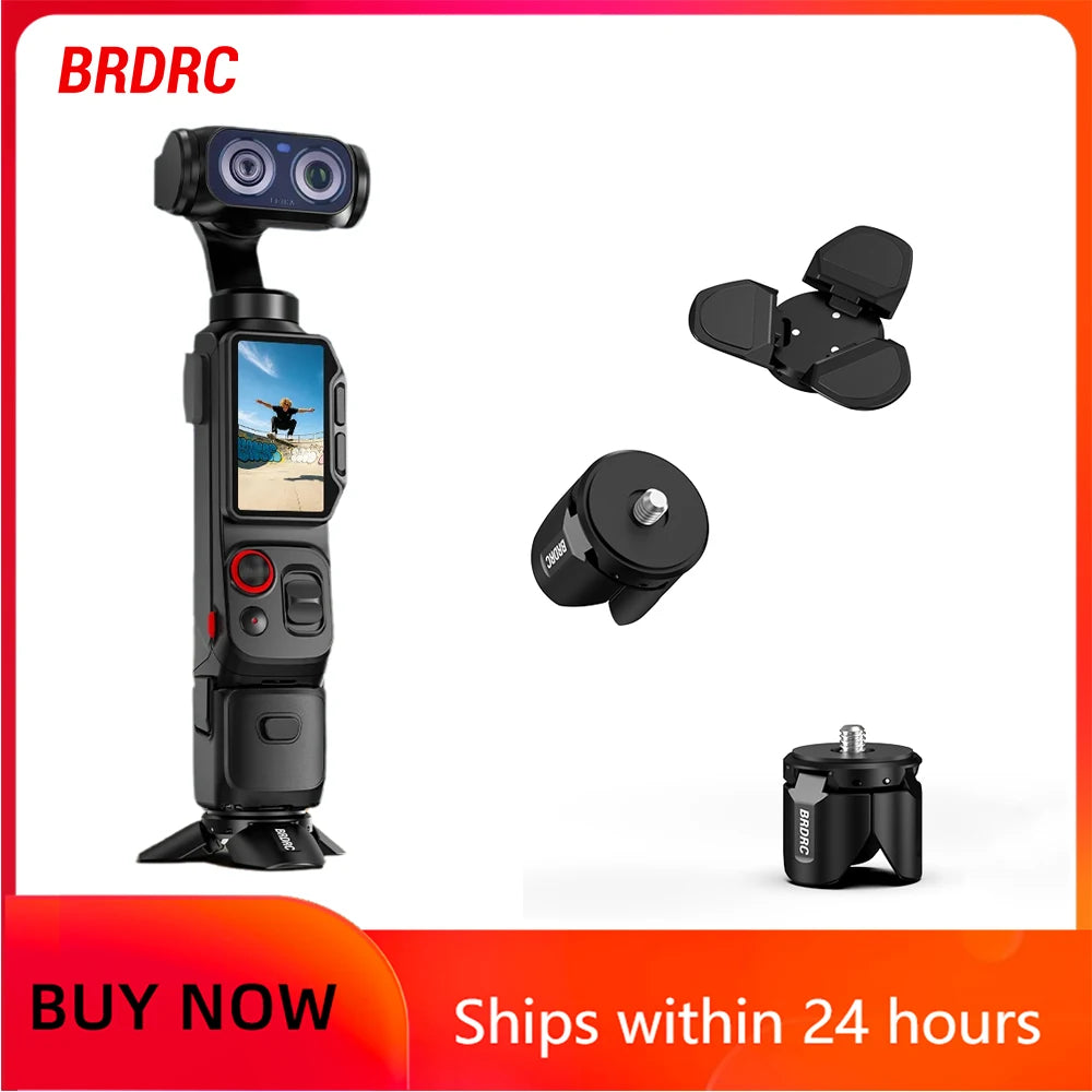 BRDRC Tripod or DJI OSMO Pocket 4/Insta360 Luna Ultra Accessories Mini Metal Tripod Desktop Photography Stand Magnetic Mount