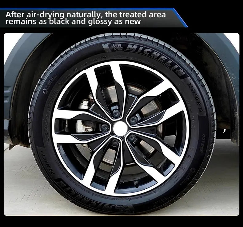 500ml/100ml Black Wet Look Tire Shine Dressing -Automotive Clear Coat Tire Dressing for Glossy Wet Tire Look, Vinyl & Plastic