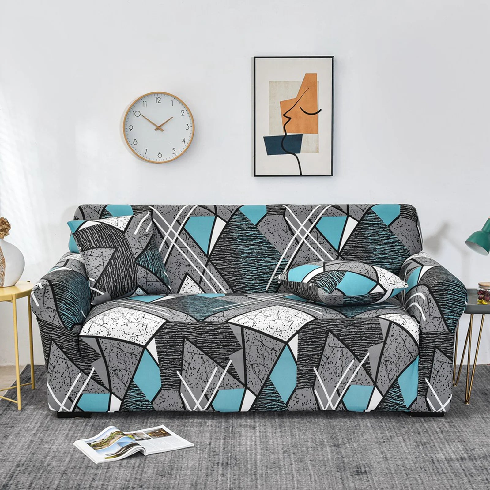 1 Piece Sofa Cover Elastic Printed/Printed Sofa Cover for Living Room Corner Sofa L-shaped Sofa slipcover