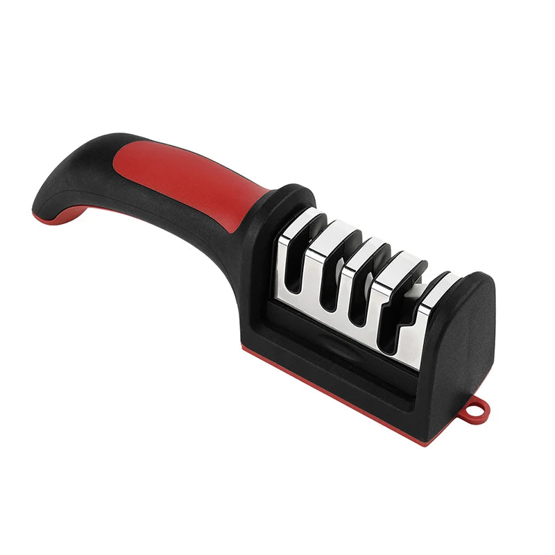 4-Stage Kitchen Knife Sharpener Tungsten Steel/Ceramic Sharpening System Handheld Sharpeners with Non Slip Base Kitchen Knives