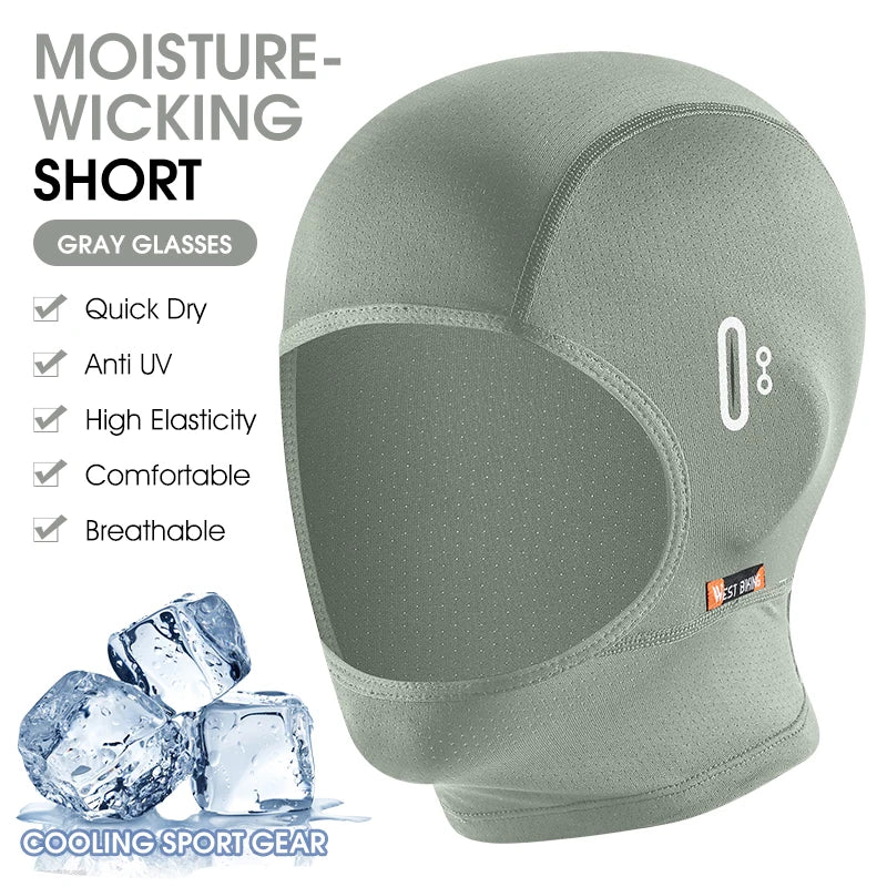 WEST BIKING Summer Motorcycle Bike Moisture-Wicking Balaclava UV Protection Breathable Running Fishing Caps Cooling Sport Gear
