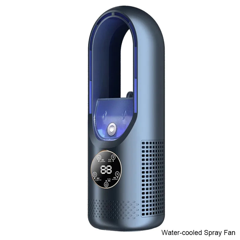 USB Direct Supply Desktop Cooling Humidifier Fan No Built-in Battery Silent Wide Angle Air Cooler With RGB Light Touch Control