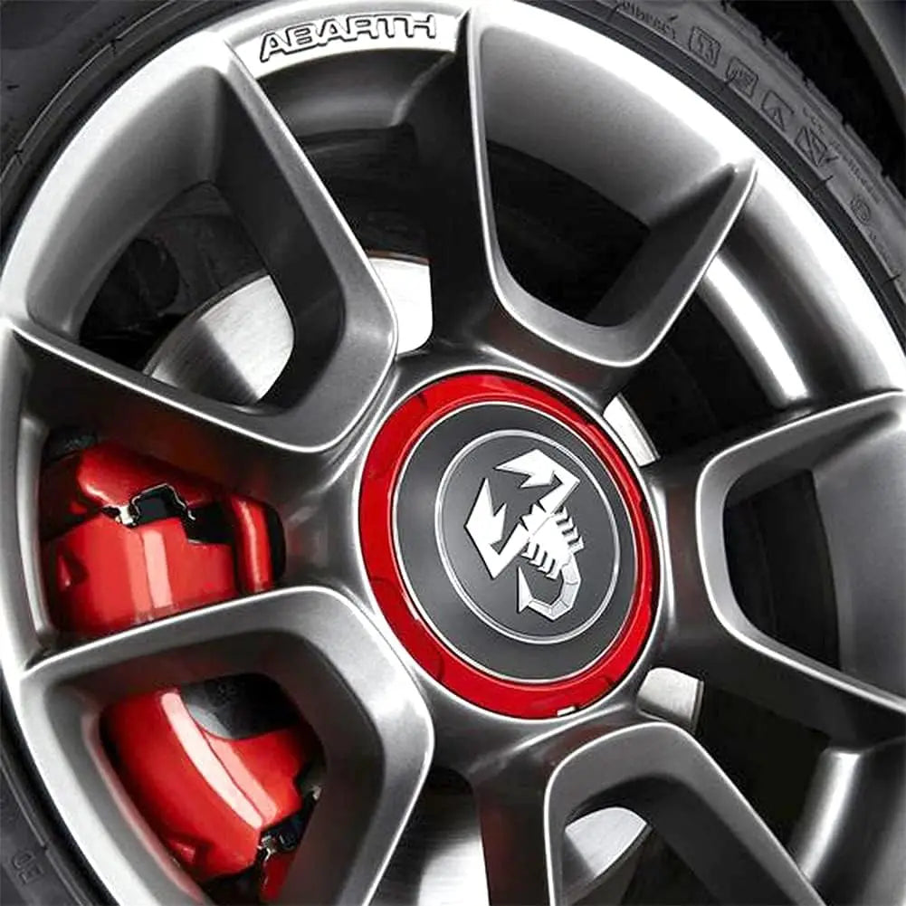 4PCS OD 133 MM Sport Rim Cap Car Emotion Equip Scorpion Wheel Covers Wheel Center Sturdy Cap Wheel Cover Hubcap for Fiat 500