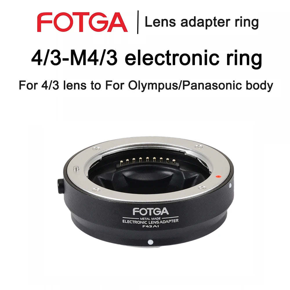 FOTGA 4/3-M4/3 Adapter Ring Autofocus For 4/3 lens to For Olympus/For Panasonic Micro 4/3 Camera Metal Adapter Ring Photography