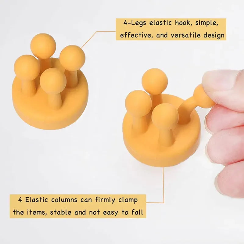 Silicone Toothbrush Holder Waterproof Self-Adhesive Wall Mounted Bathroom Kitchen Storage Organizer Adhesive Hooks No Drilling
