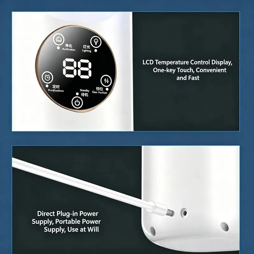 USB Direct Supply Desktop Cooling Humidifier Fan No Built-in Battery Silent Wide Angle Air Cooler With RGB Light Touch Control