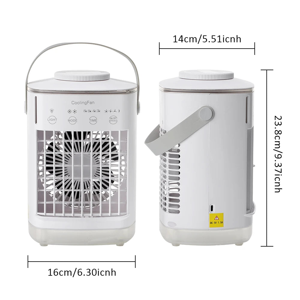 Popular mini air cooler USB air conditioning fan office desktop small water cooling fan spray humidification cooling fan