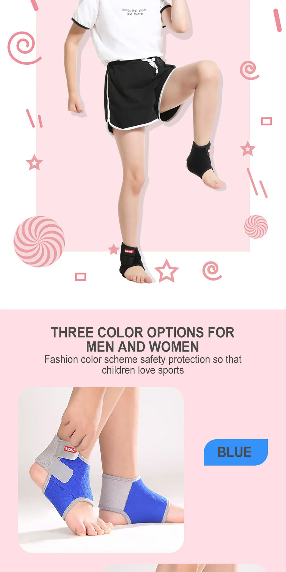 AOLIKES 1 Pair Kids Ankle Strap For Cycling Running Gym Children Sport Ankle Brace Support Guard Protector Boy Girl tobillera