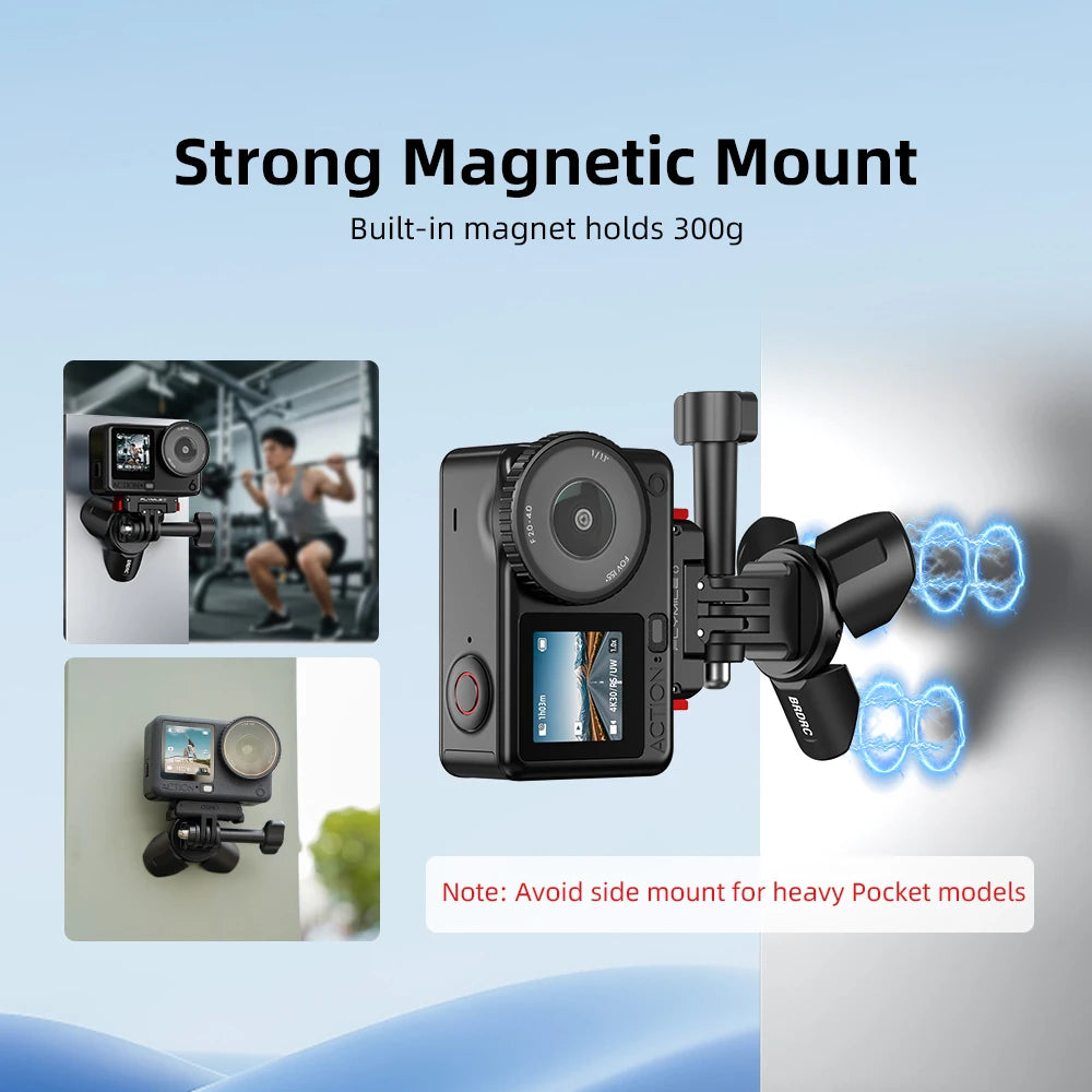 BRDRC Tripod or DJI OSMO Pocket 4/Insta360 Luna Ultra Accessories Mini Metal Tripod Desktop Photography Stand Magnetic Mount