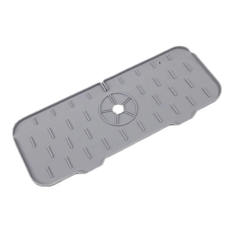 Household washbasin sink silicone drain drying pad, kitchen faucet splash proof folding drain pad, sink water blocking pad