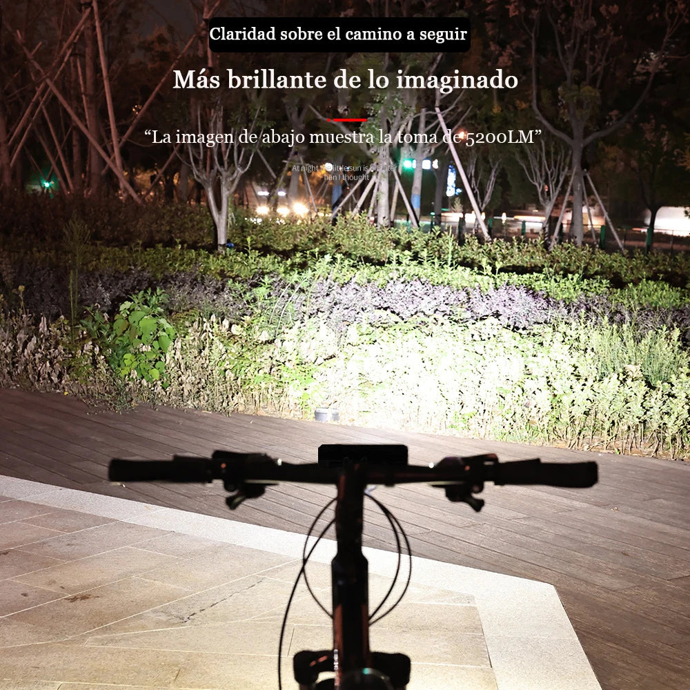 Bike Front Light, 5200 Lumens 8000mAh Waterproof Night Riding Torch USB Charging Road Bike Light Accessories Cycling Equipment