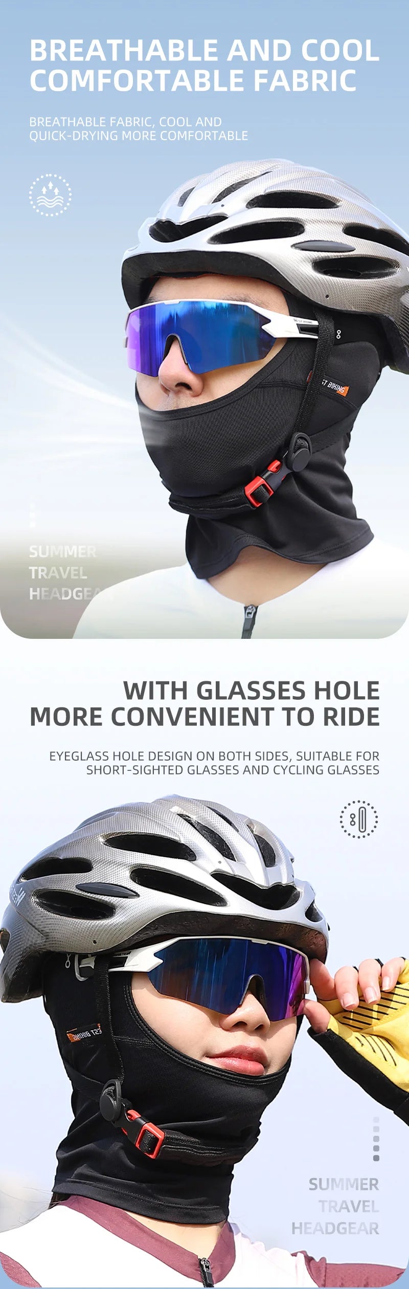WEST BIKING Summer Motorcycle Bike Moisture-Wicking Balaclava UV Protection Breathable Running Fishing Caps Cooling Sport Gear