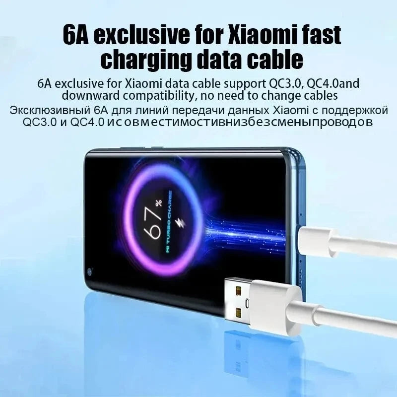 67W EU US Ultra Fast Charger For Xiaomi 11 12 13T 14T 15 Redmi Note 11T 12T 13 14 Pro POCO Type C USB Turbo Rapid Charging Cable