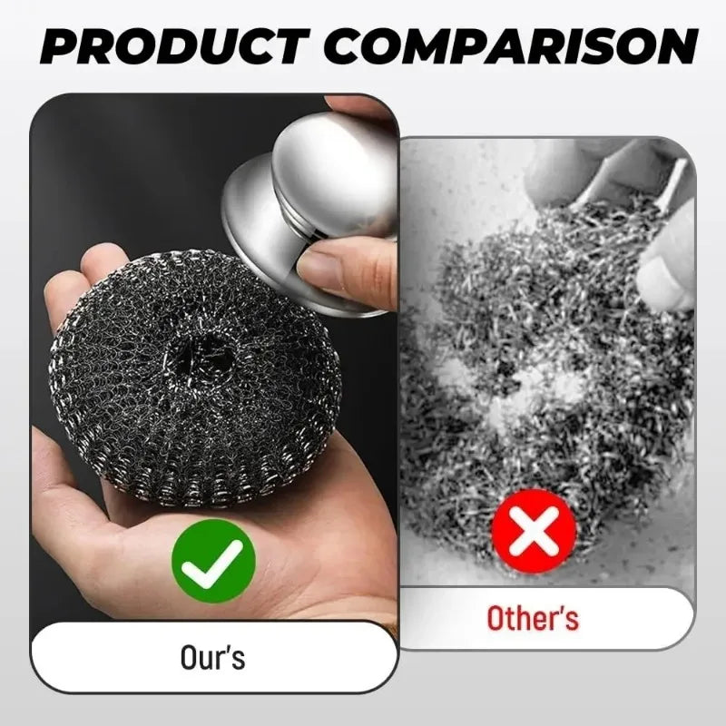 Stainless Steel Pot Brush with Handle Robust Metal Ball for Dishwashing 1-10 Pieces Cleaner Metal Purifier for Kitchen