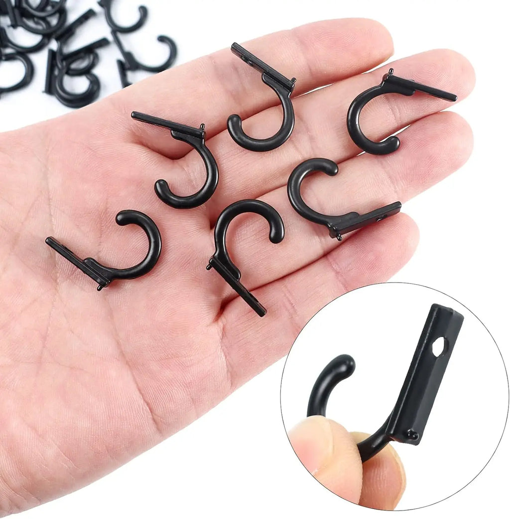 20/10PCS Mini Hook with Screws Antique Alloy Door Wall Hooks Keys Hair Rope Hanging Storage Rack Bathroom Kitchen Accessories