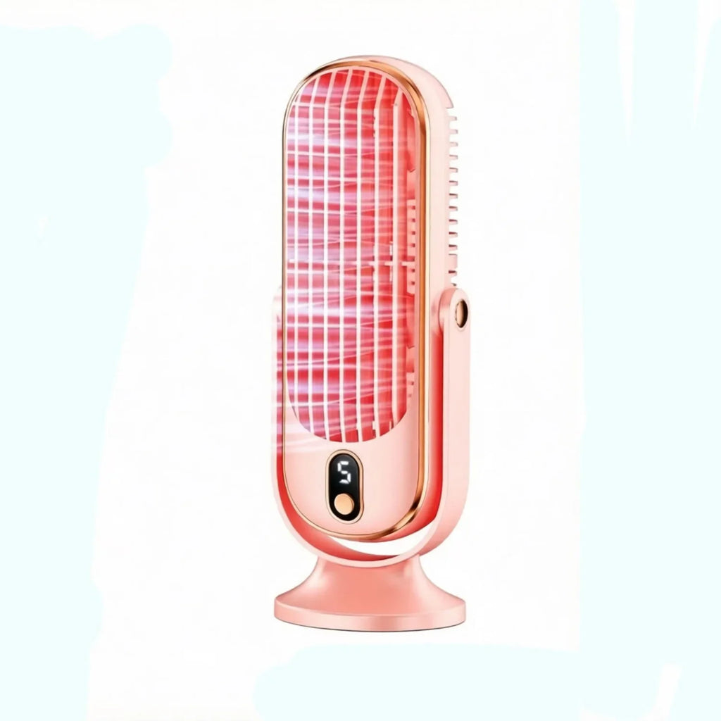 Portable USB Desk Fan Dual Motor 5-Speed LED Large Battery 360° Cooling Quiet for Office Home Travel Camping RV