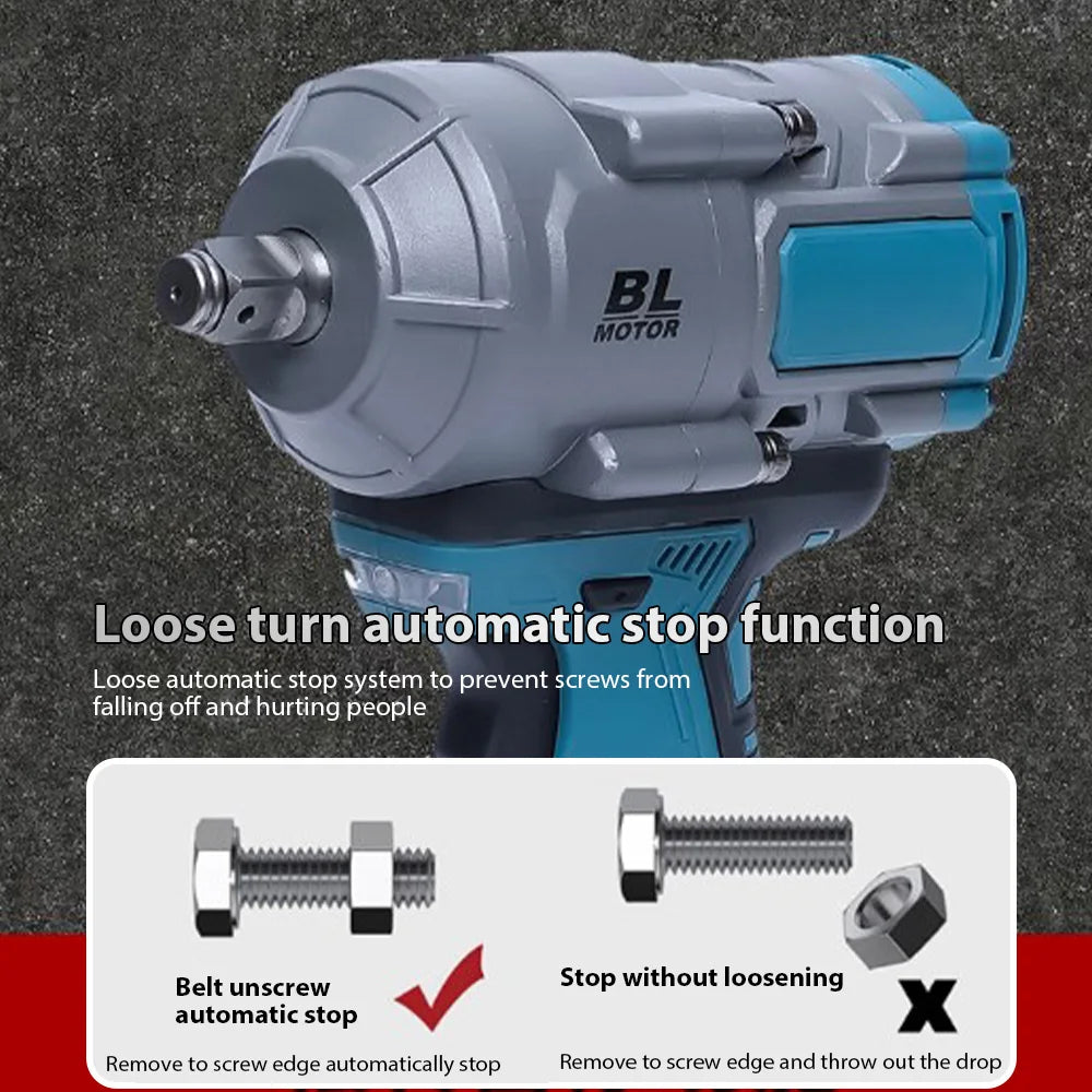 3000N.m 1/2" Cordless Electric Impact Wrench Variable Speed Brushless Electric Wrench Power Tool For Makita 18-21V Battery