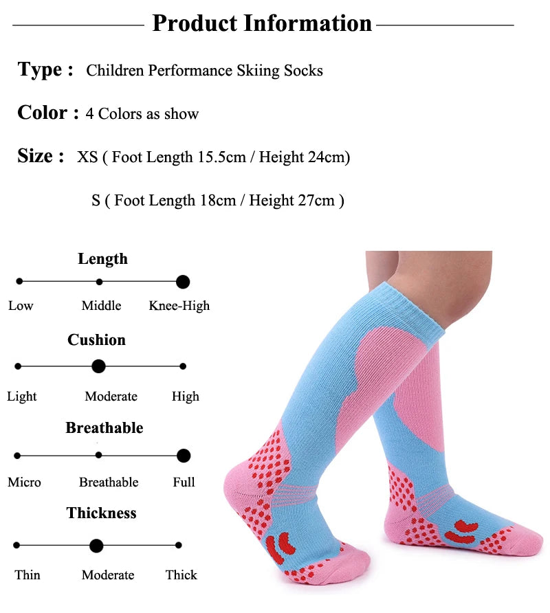 New Thermal Kids Ski Socks Cotton Thicker Warm Outdoor Sport Socks Snow Cycling Skiing Sock Children Thermosocks Girls Boys Gift