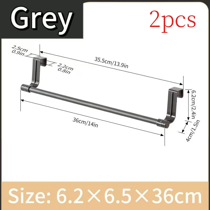 1/2pcs Wall Mounted Kitchen Cabinet Towel Rack-A Space Saving Cloth Rack Suitable for Homes and Bathrooms,No Drilling Required