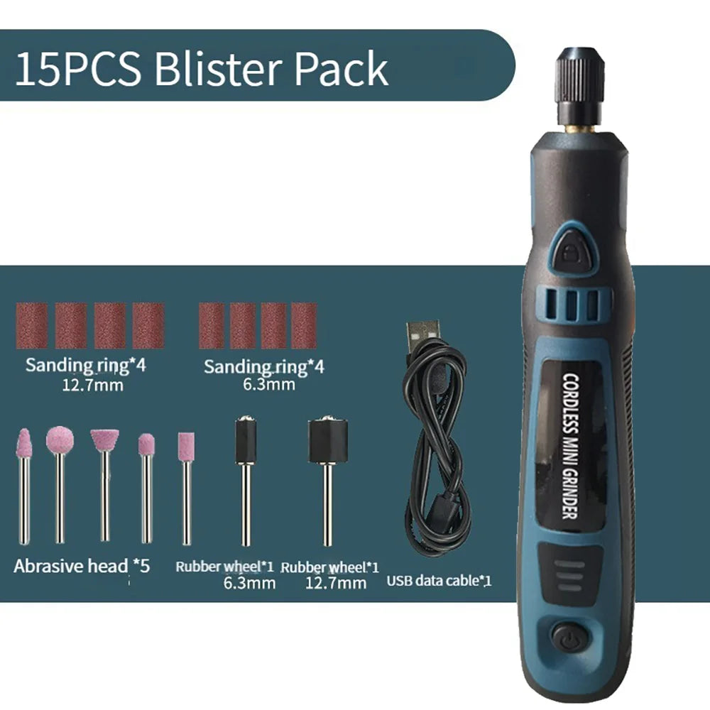 5000-10000-15000r 3.6V USB Wireless Electric Drill Engraving Pen Mini Grinder for Grinding/Polishing/Engraving/Drilling/Cutting