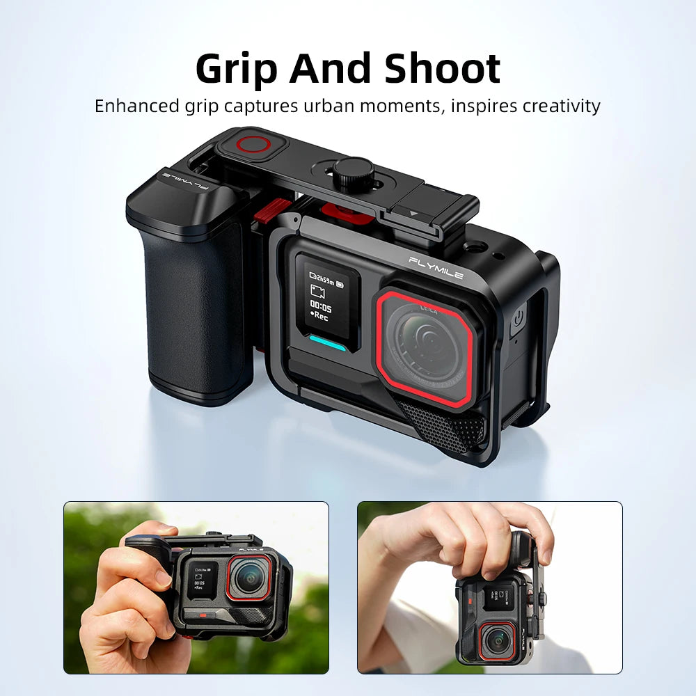 Flymile Street Photography Handle for Insta360 Ace Pro/Ace Pro 2 Accessories Camera Grip Holder With Shutter Button