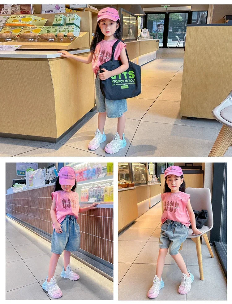 Children Sneakers Unisex Dad's Shoes Baby Boy Trainers Girls Shoes Clunky Sports Tennis Casual Flats Child Infant Footwear