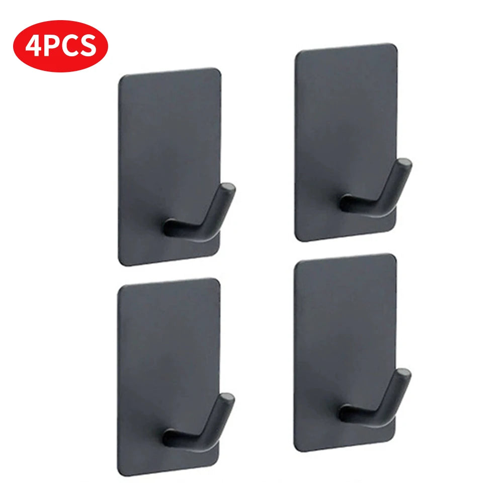 4/8pcs stainless steel small hooks, no drilling, wall mounted, kitchen, bathroom, office key hooks wall hook adhesive wall hooks