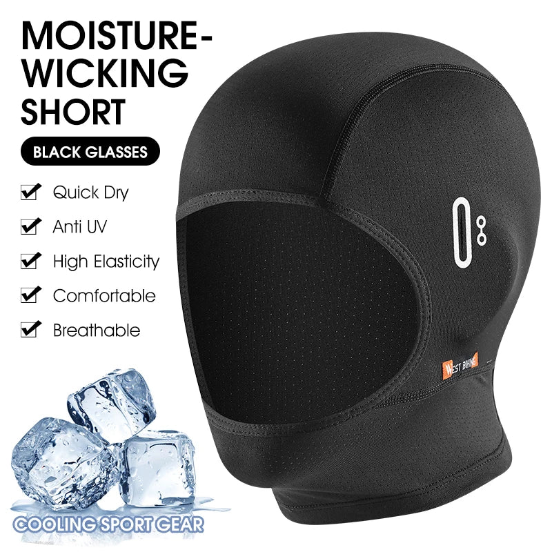 WEST BIKING Summer Motorcycle Bike Moisture-Wicking Balaclava UV Protection Breathable Running Fishing Caps Cooling Sport Gear