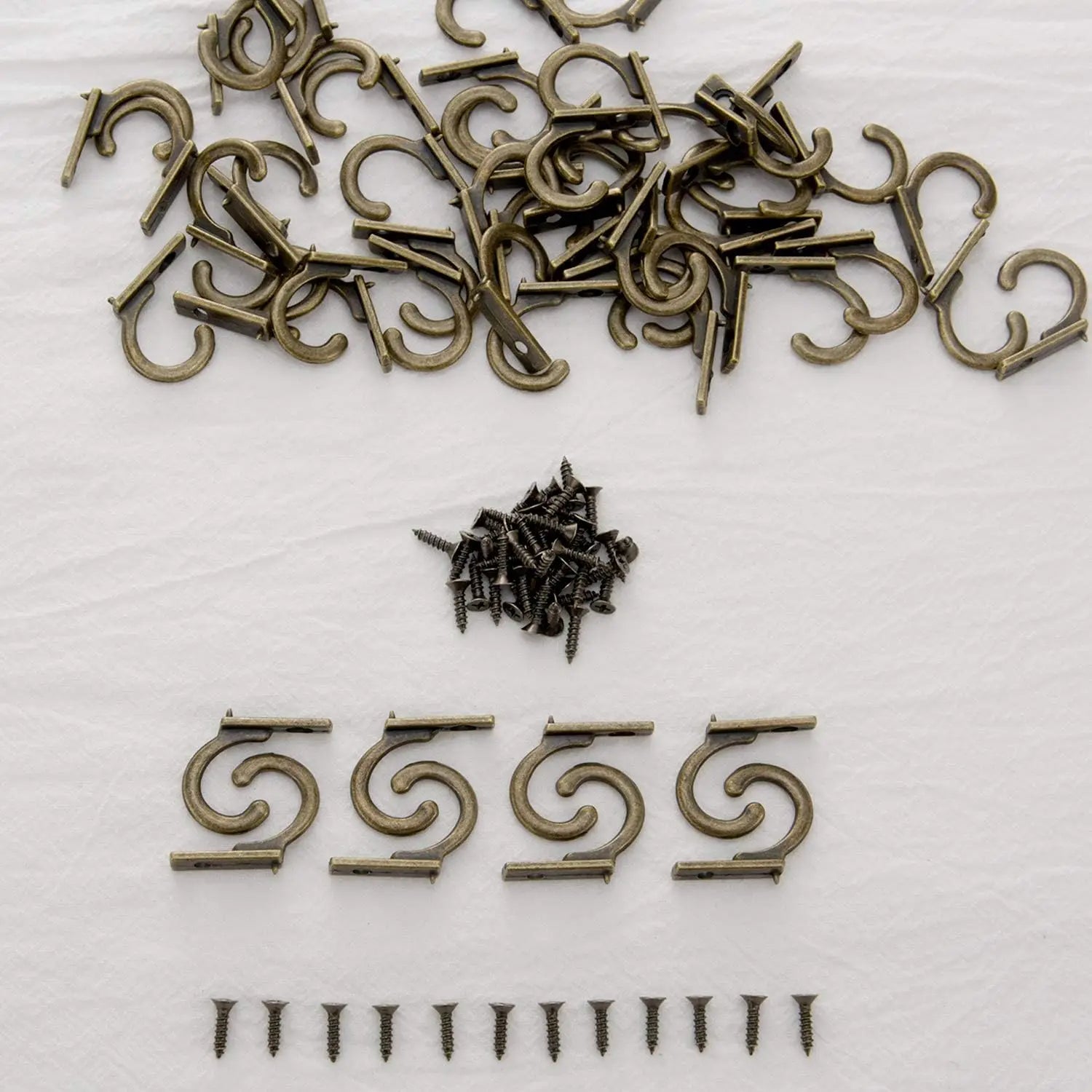 20/10PCS Mini Hook with Screws Antique Alloy Door Wall Hooks Keys Hair Rope Hanging Storage Rack Bathroom Kitchen Accessories