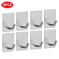 4/8pcs stainless steel small hooks, no drilling, wall mounted, kitchen, bathroom, office key hooks wall hook adhesive wall hooks